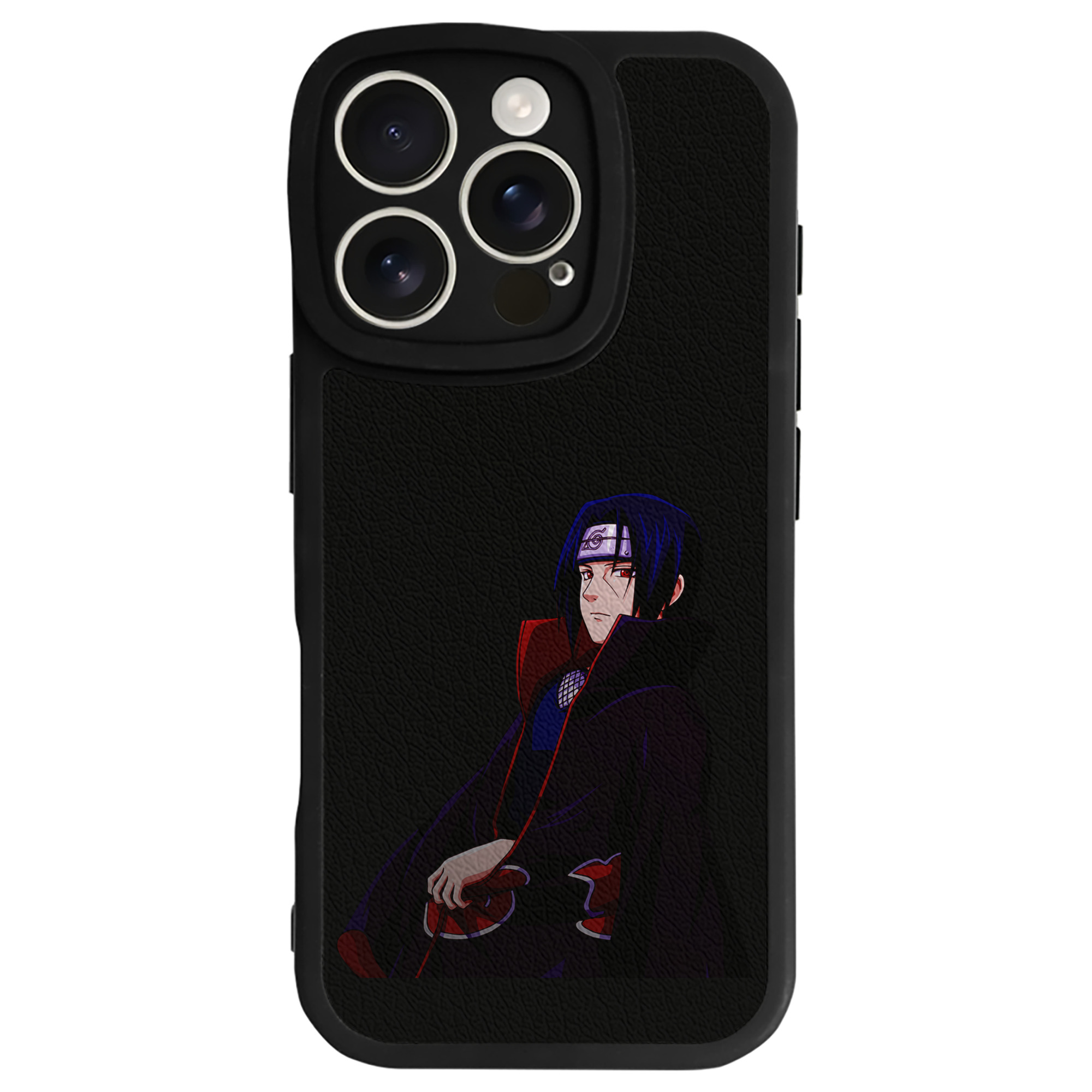 （画像用） NARUTO -ナルト- うちは イタチ Uchiha Itachi 【iPhone 16シリーズ対応】シリコンスマホケース（レザー調） 材質：シリコン